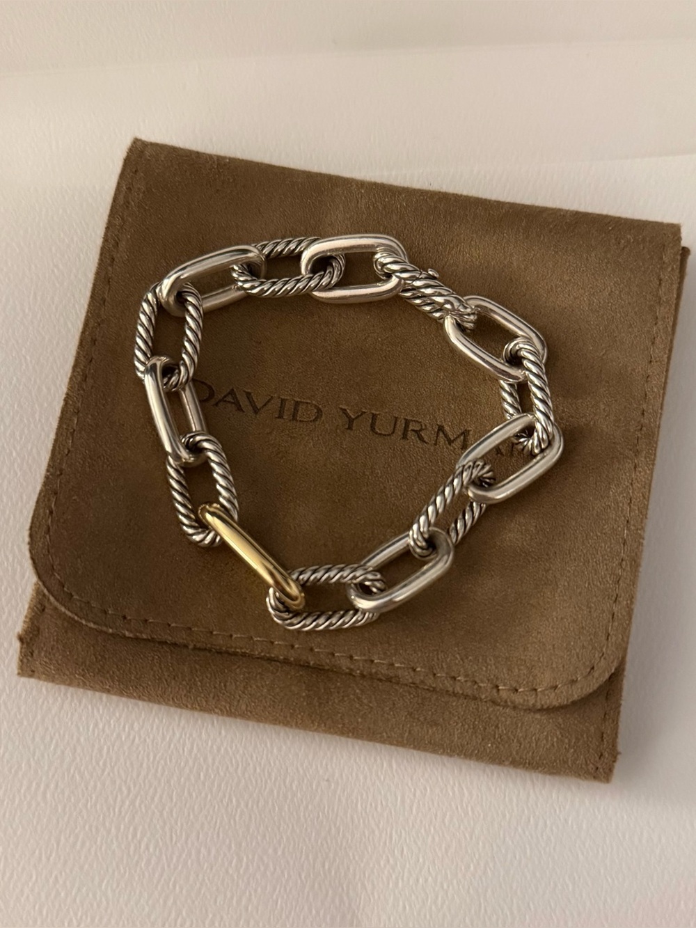 David Yurman Madison Chain Bracelet in Sterling Silver and 18k Gold